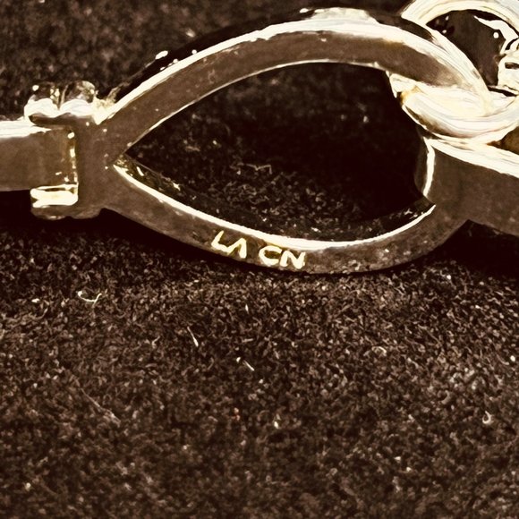 Silver Tone Bracelet Rhinestone Encircled Tree Of Life Charm Signed LA CN (3796) - Picture 6 of 6